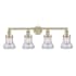 Innovations Lighting Bellmont 4 Light 34" Wide Vanity Light Antique Brass / Clear