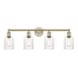 Innovations Lighting Hadley 4 Light 32" Wide Vanity Light Antique Brass / Clear