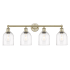 Innovations Lighting Bella 4 Light 33" Wide Vanity Light Antique Brass / Clear