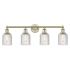 Innovations Lighting Bridal Veil 4 Light 32" Wide Vanity Light Antique Brass / Clear