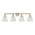 Innovations Lighting Cone 4 Light 34" Wide Vanity Light Antique Brass / Clear