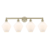 Innovations Lighting Cindyrella 4 Light 35" Wide Vanity Light Antique Brass / Cased Matte White