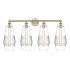 Innovations Lighting Windham 4 Light 34" Wide Vanity Light Antique Brass / Clear