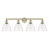 Innovations Lighting Bristol Glass 4 Light 35" Wide Vanity Light Antique Brass / Clear