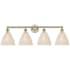 Innovations Lighting Bristol Natural 4 Light 35" Wide Vanity Light Antique Brass / Natural