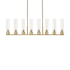 Innovations Lighting Boreas 8 Light 48" Wide Linear Pendant Brushed Brass / Clear