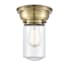 Innovations Lighting Dover 6" Wide Convertible Flush Mount Ceiling Fixture / Convertible to Wall Sconce Antique Brass / Clear