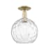 Innovations Lighting Athens Water Glass 10" Wide Semi-Flush Globe Ceiling Fixture Antique Brass / Clear Water Glass