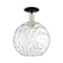 Innovations Lighting Athens Water Glass 12" Wide Semi-Flush Globe Ceiling Fixture Black Antique Brass / Clear Water Glass