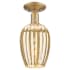 Innovations Lighting Preston 13" Tall Semi-Flush Ceiling Fixture with Ribbed Mercury Glass Shade Brushed Brass