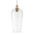 Innovations Lighting Chelsea 8" Wide Cord Hung Mini Pendant with Clear Glass Shade Brushed Brass