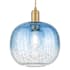 Innovations Lighting Brookhaven Sphere 10" Wide Cord Hung Mini Pendant with Sapphire Blue Glass Shade Brushed Brass