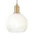 Innovations Lighting Brookhaven Globe 8" Wide Cord Hung Mini Pendant with Opal Glass Shade Brushed Brass