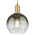 Innovations Lighting Brookhaven Globe 8" Wide Cord Hung Mini Pendant with Slate Glass Shade Brushed Brass