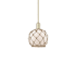 Innovations Lighting Farmhouse Rope 8" Wide Mini Pendant Antique Brass / White Glass with Brown Rope