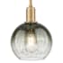 Innovations Lighting Brookhaven Globe 8" Wide Mini Pendant with Slate Glass Shade Brushed Brass