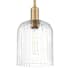 Innovations Lighting Bridal Veil 8" Wide Mini Pendant with Clear, Ribbed Glass Shade Brushed Brass