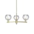 Innovations Lighting Athens Water Glass 3 Light 28" Wide Chandelier Antique Brass / Clear Water Glass