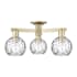 Innovations Lighting Athens Water Glass 3 Light 24" Wide Semi-Flush Ceiling Fixture Antique Brass / Clear Water Glass