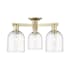 Innovations Lighting Bella 3 Light 23" Wide Semi-Flush Ceiling Fixture Antique Brass / Clear