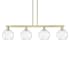 Innovations Lighting Athens Water Glass 4 Light 51" Wide Linear Pendant Antique Brass / Clear Water Glass