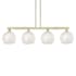 Innovations Lighting White Mouchette 4 Light 53" Wide Linear Pendant Antique Brass / White Mouchette
