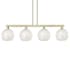 Innovations Lighting White Mouchette 4 Light 51" Wide Linear Pendant Antique Brass / White Mouchette