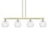 Innovations Lighting Athens 4 Light 53" Wide Linear Pendant Antique Brass / Clear