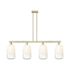 Innovations Lighting Brookhaven Cloche 4 Light 48" Wide Linear Pendant Antique Brass / Opal