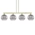Innovations Lighting Rochester 4 Light 53" Wide Linear Pendant Antique Brass / Light Smoke
