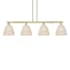 Innovations Lighting Bristol Natural 4 Light 52" Wide Linear Pendant Antique Brass / Natural