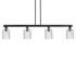 Innovations Lighting Cobbleskill 4 Light 48" Wide Linear Pendant Matte Black / Clear