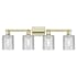 Innovations Lighting Cobbleskill 4 Light 32" Wide Vanity Light Antique Brass / Clear