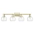Innovations Lighting Athens 4 Light 33" Wide Vanity Light Antique Brass / Clear