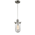 Innovations Lighting Centri 5" Wide Mini Pendant - Cord Suspension - ST18 Bulb Compatible Brushed Satin Nickel / Clear