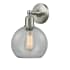 Innovations Lighting Sphere Single Light 13" Tall Bathroom Sconce Brushed Satin Nickel / Clear