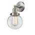 Innovations Lighting Globe Single Light 12" Tall Bathroom Sconce Brushed Satin Nickel / Clear