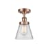 Innovations Lighting Cone 6" Wide Semi-Flush Ceiling Fixture Antique Copper / Clear