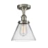 Innovations Lighting Large Cone 8" Wide Semi-Flush Ceiling Fixture Brushed Satin Nickel / Clear