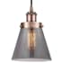Innovations Lighting Cone 6" Wide Mini Pendant with Shade Antique Copper / Plated Smoke