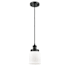 Innovations Lighting Small Bell 5" Wide Mini Pendant - Cord Hung Matte Black / Matte White