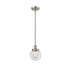 Innovations Lighting Beacon 6" Wide Mini Pendant - Rod Hung Brushed Satin Nickel / Clear