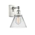Innovations Lighting Cone 13" Tall Wall Sconce White and Polished Chrome / Clear