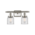 Innovations Lighting Small Bell 2 Light 16" Wide Vanity Light Brushed Satin Nickel / Clear