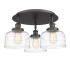Innovations Lighting Bell 3 Light 18" Wide Flush Mount Ceiling Fixture Matte Black