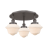 Innovations Lighting Oxford 3 Light 19" Wide Flush Mount Ceiling Fixture Oil Rubbed Bronze / Matte White