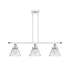 Innovations Lighting Cone 3 Light 36" Wide Linear Pendant White and Polished Chrome / Clear