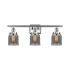 Innovations Lighting Small Bell 3 Light 26" Wide Vanity Light Brushed Satin Nickel / Plated Smoke