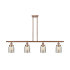 Innovations Lighting Bell 4 Light 48" Wide Linear Pendant Antique Copper / Silver Plated Mercury
