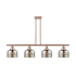 Innovations Lighting Bell 4 Light 48" Wide Linear Pendant Antique Copper / Silver Plated Mercury